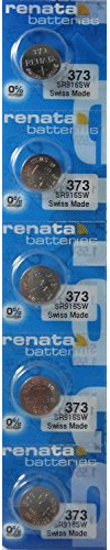5 Renata 373 SR916SW Silver Oxide Zero Mercury Electronic Batteries by Renata