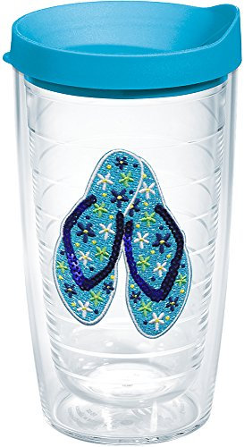 Tervis Tongs à paillettes fabriquées aux États-Unis avec gobelet isotherme à double paroi, 1 pièce (lot de 1), transparent