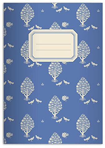 Kartenkaufrausch 8 schöne Retro DIN A4 Schulhefte, Schreibhefte mit Central Park Motiv, blau Lineatur 27 (liniertes Heft)
