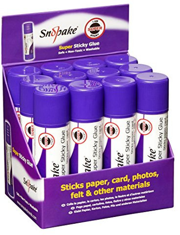 Snopake Super Sticky 21 g GlueStick (Pack of 12) Safe, Washable & Non-Toxic (15724)