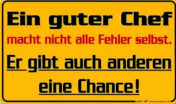 Spaß-Schild - EIN GUTER CHEF - 309273-25cm x 15cm - Arbeit Büro Job