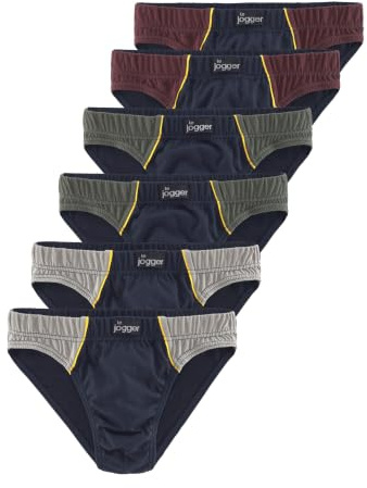 Le Jogger Herren Slip (6 Stück) | Baumwolle, Single-Jersey-Qualität, Kleines Weblabel vorn, Seitliche Paspeln, Bei 60° waschbar, Sportlicher Look