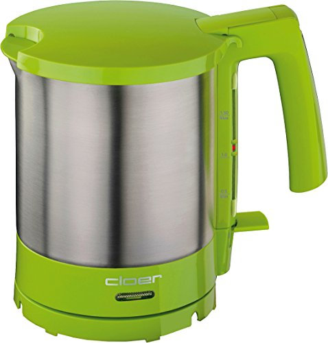 Cloer 4717-4 Wasserkocher, 2000 W, Trockengeh- und Überhitzungsschutz, innen liegende Füllmengenmarkierung, Grün, Edelstahl, 1.5 liters
