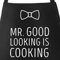 MoonWorks Koch-Schürze Grill-Schürze für Herren mit Spruch Mr Good Looking is Cooking Fliege schwarz unisize