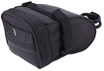 BBB CyclingSpeedPack Sgebogene Satteltasche|Wasserdichter Reißverschluss|LED-Rücklicht Montagehalterung|Reflektierendes schwarzes Grafik, Schwarz