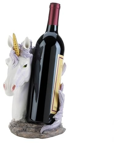 Dragon Crest Unicorn Mane Wrapped Wine Bottle Holder, Multicolor