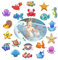 Pegatinas Antideslizantes para bañera, Afufu 20 Piezas Criatura submarina Mejores Adhesivos de Seguridad Antideslizantes para bañera y Ducha.