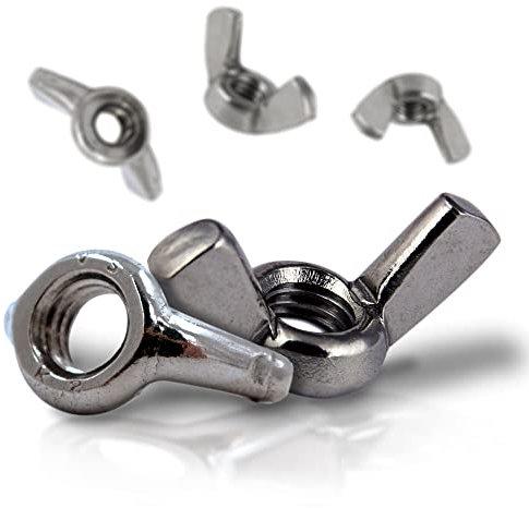 PROTECH 50 Stück Flügelmutter M5 Edelstahl A2 rostfreier V2A Amerikanische Form Wing Nuts Mutter DIN 315