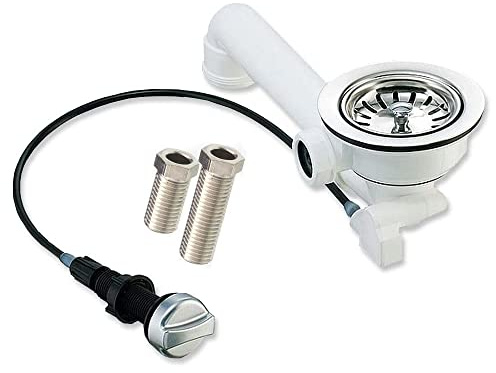 Spülenablauf 3 1/2 Zoll Siebkorbventil Ø 114 mm Ablaufgarnitur EXV35-R-1-0-0 mit Drehexcenter Auswahl Chrom-Glanz