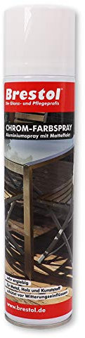 Brestol CHROMSPRAY 400 ml - Chrom-Farbspray Aluspray Aluminiumspray Lackspray mit Matteffekt Farblack