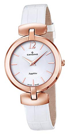 Candino Armband-Uhr Damen C4567/1 Fashion Analog Quarz Leder Uhr weiß D2UC4567/1 EIN Geschenk zu Weihnachten, Geburtstag, Valentinstag für die Frau