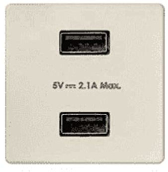 Simon Toma cargador USB doble 5V 2.1A, 1 x 5,5 x 5,5 centímetros, color marfil (referencia: 2701096-031), estándar