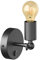 ledscom.de Vintage E27 Wand-Leuchte FETRO mit Schalter, schwarz, schwenkbar, inkl. E27 Lampe Vintage gold (extra-warmweiß, 471lm)