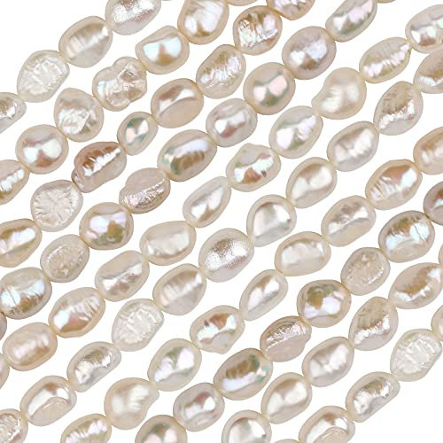 AIEX 2 Strings About 100 PCS 14.2-15.7inch Natural Pearls Beads, Artificial Freshwater Cultured Pearl Beads Bulk White Spacer Pearl Bead for DIY Craft Bracelet Earring Jewelry Making