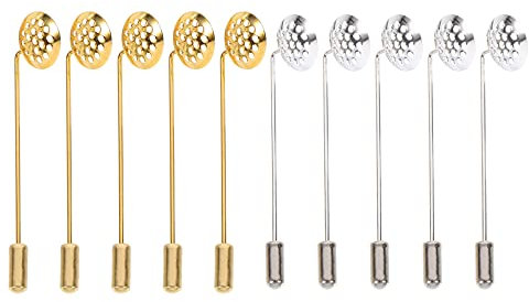 SOIMISS 10Pcs Zink- Legierung Pins Broschen Silber Und Goldene Revers Pin Rohlinge für Männer Frauen Anzug Krawatte Hut Schal Abzeichen DIY Kostüm Schmuck Zubehör Brosche Basis