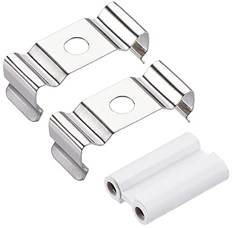 sourcing map 1 Satz T4 Clips Klammer für LED Röhre, LED Leuchtstoffröhren Halter mit 2 Stifte Stecker, Edelstahl