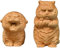 Ailovone Tiger Figuren Stehaufmännchen Tiger Ornament Tiger Figuren deko chinesisches Sternzeichenjahr Holzhandwerk Tiger Ornament Schreibtischdekoration Mikro Landschaft Ornament (A1-2pcs)