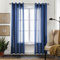 CUCRAF Transparente Gardinen mit ösen Vorhänge Wohnzimmer & Schlafzimmer, H260 x B140cm 2er Set Transluzente Vorhänge Blau, Unifarbene Pflegeleichte und Knitterfreie Vorhänge in Leinenoptik