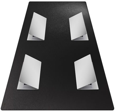 Cacoy PU Leder Konferenz Tischmatte, Office Mauspad, 190x90cm Esstisch Matte, Schreibtischunterlage aus Leder für Büro Konferenzraum und Home - Schwarz