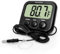 HATUSOKU Digital Thermometer with External Sensor, Magnet, Suction Cup, Water Thermometer, Aquarium, Refrigerator, Freezer (Black)