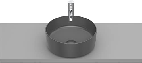 Roca, INSPIRA,ROUND - Aufsatzwaschbecken von FINECERAMIC®, Farbe Onyx, 370 mm x 370 mm x 140 mm, 327523000