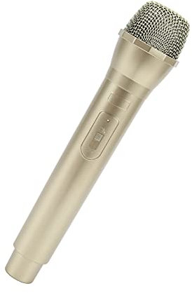 Yosoo Micrófono de Utilería, Micrófono de Utilería Realista Plástico Dorado Karaoke Espectáculos de Baile Micrófono de Práctica Prop Micrófono de Karaoke para Cantar (Oro)