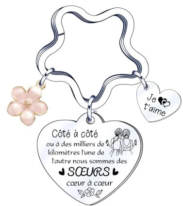 YJYJZX Soeur Porte clés Cadeau,Sœur Originale Porte-clés pour Soeur,Cadeau de fête des Mères,Cadeaux d'anniversaire,Cadeaux Noël (2)