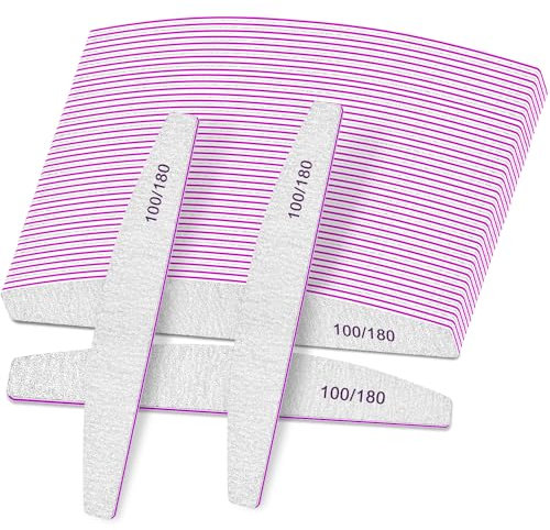 Lime per Unghie, 25 Pezzi Lime per Unghie 100/180, Lime Unghie Professional, Lima per Gel Unghie, Doppia Faccia per Uso Domestico e Salone
