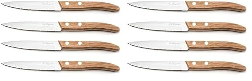 Lou Laguiole 497511NT01PK4 Forest Set de 4 Couteaux Office, Acier Inoxydable, Bois Naturel, 22 x 13 x 2 cm (Lot de 2)