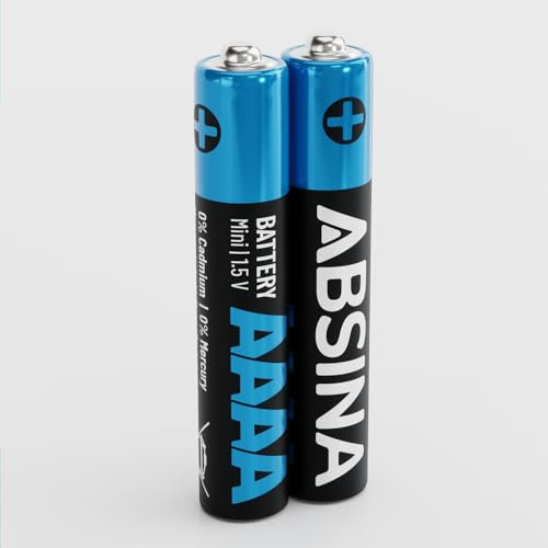 ABSINA 2X Batterien AAAA für Surface Pen, Tablet Stift und vieles mehr - AAAA Batterie 1,5V Alkaline - Mini Batterien AAAA LR61 E96 - AAAA Batterien, Batterie AAAA 1,5V, AAAA Batteries, 4A Batterien