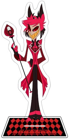 Xinchangda Hazbin Hotel Anime Acryl-Ständer 16 cm Charlie Morningstar/Angel Dust/Alastor Figur Acryl Desktop-Ständer mit doppelseitigem Design Schreibtischständer