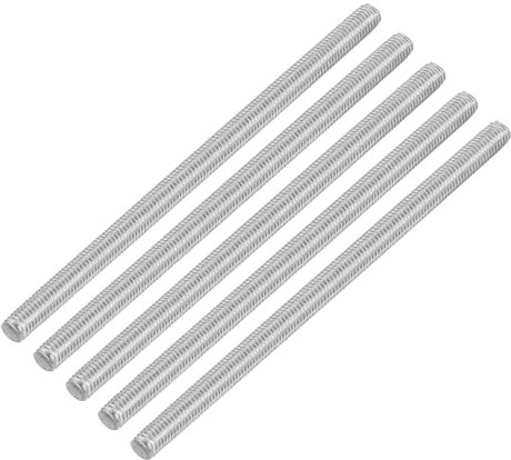 QUARKZMAN 5pz Asta Filettata Intera, M5 x 100mm Acciaio Inossidabile 304 Borchie Barra Filettatura Destra M5-0.8 Filo di Pece per Assemblaggio Mobili Macchinari
