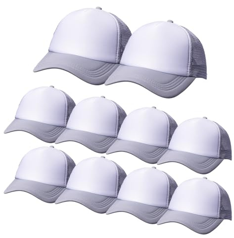 Ankmogela 10 Stück Blank Trucker Hat Bulk Mesh Cap Herren und Damen Baseball Cap DIY Graffiti Hot Stamping Duck Tongue Cap
