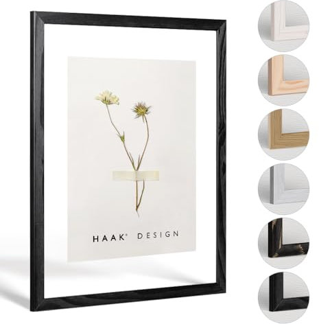 Haak Doppelglasrahmen Amari Schwarz 20 X 40 cm Doppelglas - Doppelverglasung Rahmen Bilderrahmen