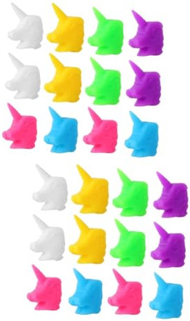 COLLBATH 24pcs Silicone Glass Cup Markers for Wine Goblet Tabletop Decor Unicorn Shape Reusable Non-Slip Food Grade Easy to Clean