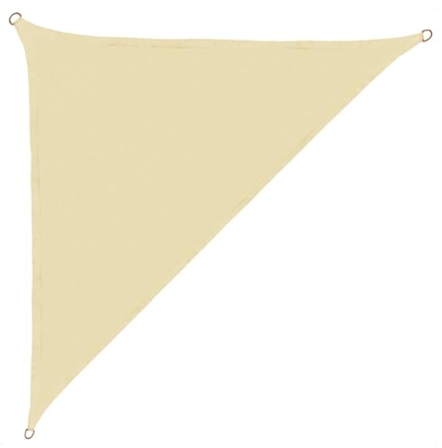anndora Sonnensegel wasserdicht Polyester 4 x 4 x 5,65 m - rechtwinkliges Dreieck - Sonnenschutz - Cream