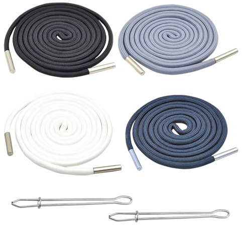 6 Cordons pour Pantalon Jogging,Cordon Sweat à Capuche,avec 2 Enfile-Aiguilles,Sport Ficelle,Remplacement,pour Pantalons Shirts,Vestes,Shorts,Drawstring Cordelières Couture,Beige Gris Noir Bleu Foncé