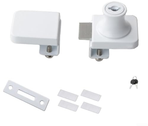 babominimer Serratura in metallo sicura per vetrine con ante scorrevoli, dotata di 2 chiavi per un facile accesso