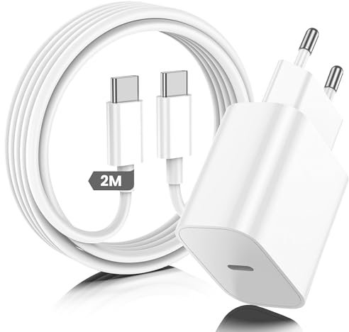 20W Caricabatterie Rapido for iPhone 16 15 con Cavo USB C a C 2m per Apple iPhone 16 Pro Max/15 Plus/iPad Pro 12.9/11 inch/Air/Mini Tipo C Cavetto Ricarica Caricatore per USB C Carica Batteria