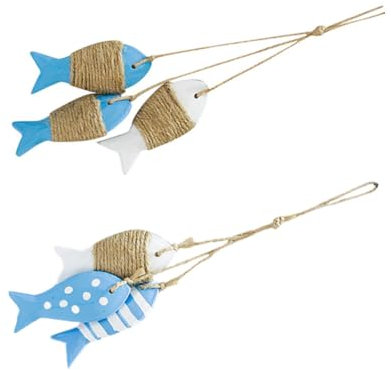 Warmhm Einzigartiger Fisch Nautische Wanddekoration Holz Hängendes Fisch-ornament Im Mediterranen Stil für Die Dekoration Zu Hause oder in Der Bar