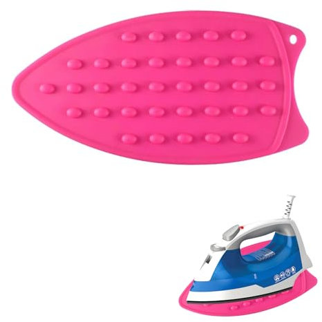 Repose Fer a Repasser Silicone,Silicone Tapis de Repos de Repassage,Tapis à Repasser Support,Coussin de Repos de Fer de Silicone,Silicone Repose Fer,Support pour Fer À Repasser (Rose)