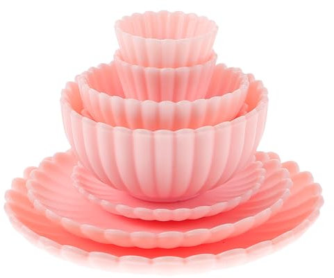 JOINPAYA 8-teiliges Miniatur-geschirrset Mini-tassen Teller Schüsseln Für Puppenhaus PVC Mini-küchenzubehör Zum Vortäuschen Für Jungen Und Mädchen