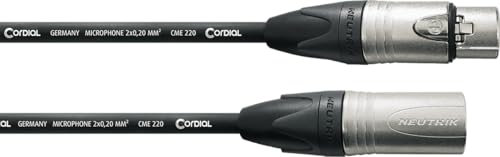 CORDIAL - CXM1FM - Cable de micro XLR 1 m, Conectores NEUTRIK XLR NC3 XX h/m, Select
