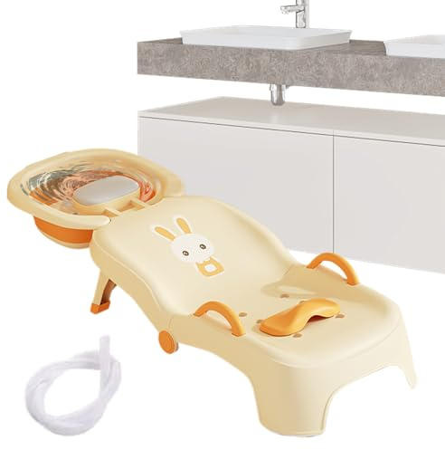Hair Washing Station for Kids Head Rinser Seat Recliner Portable | Foldable Kids Hair Washing Chair Ages 0-10 Years Old Kids Hair for Home Bathroom Toilet Shower Girls Boys Tot