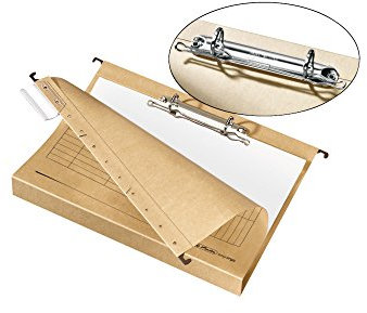 Herlitz 10903045 Hängesammler A4 mit Ringmechanik und Hartpappeboden, 8 Stück