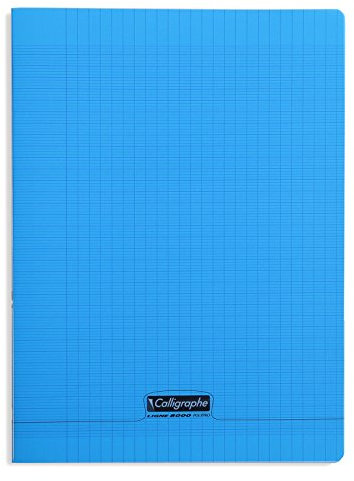 Calligraphe 18362C Un Cahier Agrafé Bleu (une Marque de Clairefontaine) - A4 21x29,7 cm - 192 Pages Grands Carreaux - Papier Blanc 90 g - Couverture Polypro Transparent