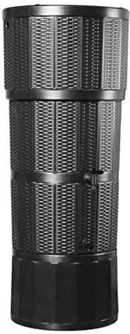 Polytank Modernes schwarz 150L Liter Rattan Effekt Designer-Regentonne mit passendem Ständer, umlenkventil, und Wasserhahn