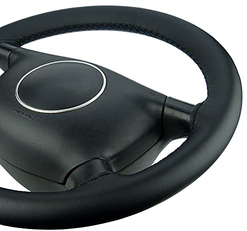 L&P A272 Lenkradhülle Lenkradbezug Echtleder Lenkrad Bezug passgenau geschneidert (Naht schwarz)