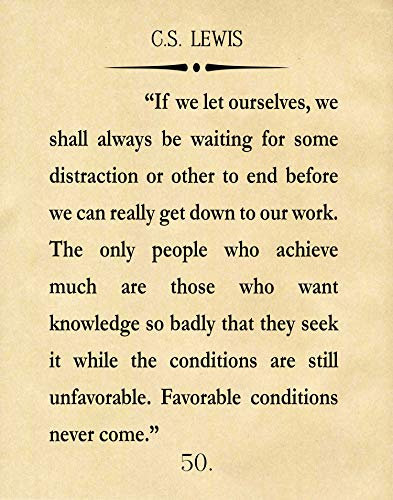 CS Lewis Book Quote Large Book Wall Art Large Book Poster Book Page Quote CS Lewis Book Print Inspiring Book Art Inspirational Quote (20cm x 25cm, Parchment)