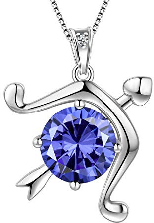 Aurora Tears Schütze Halskette 925 Sterling Silber 12 Sternzeichen Anhänger Sternbild Dezember Birthstone Halskette CZ Horoskop Schmuck Geschenk für Frauen und Mädchen DP0134S